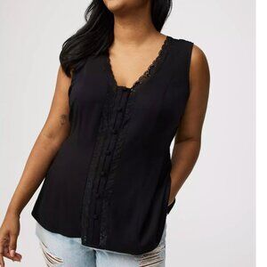 Torrid Stretch Challis Button Front Top